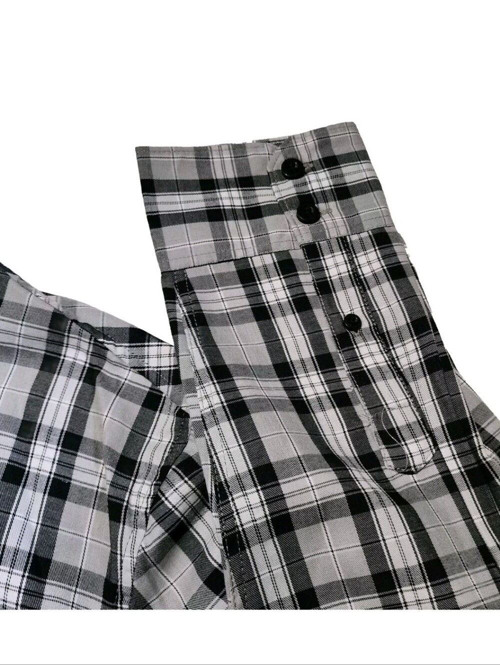 OAKLEY Plaid Shirt Men's XL Lightweight Gray Black EUC Button Up Long Sleeve - Picture 8 of 8